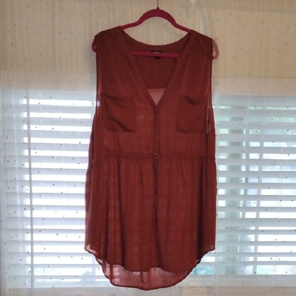 Torrid Women's Burnt Orange High Low Sleeveless Midi Dress, Size: 3